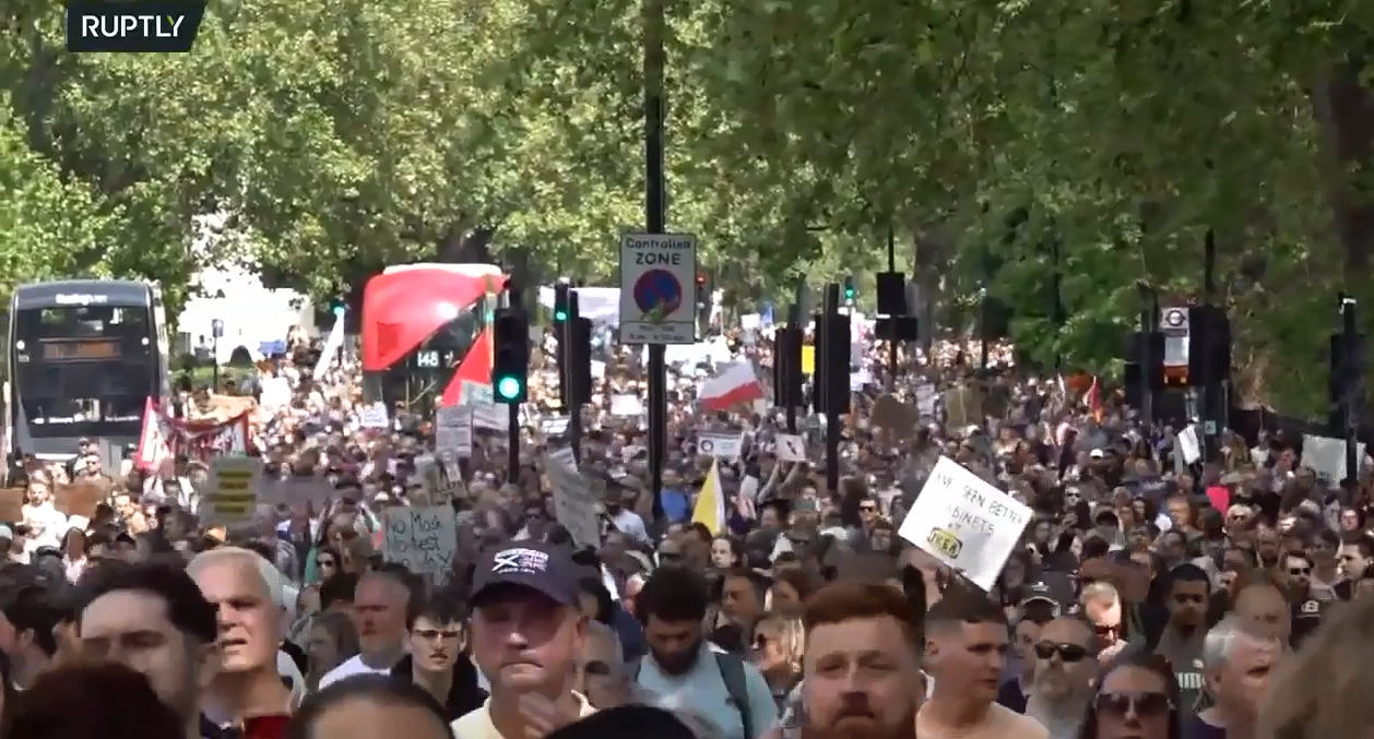 May 29th London England UK Freedom Rally March Demonstration